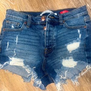 Celebrity pink- blue denim jean shorts